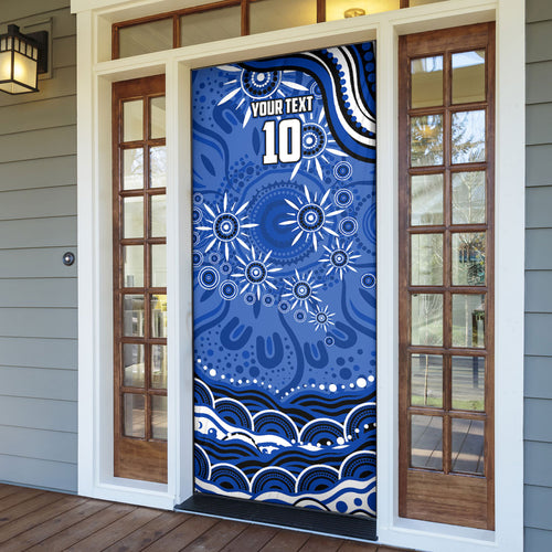 Personalized North Melbourne Kangaroos Footy Mascot Door Cover Aboriginal Dot Art - Dreamtime Football Mascot