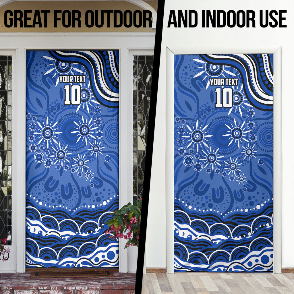 Personalized North Melbourne Kangaroos Footy Mascot Door Cover Aboriginal Dot Art - Dreamtime Football Mascot
