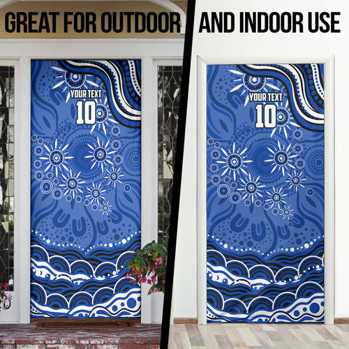 Personalized North Melbourne Kangaroos Footy Mascot Door Cover Aboriginal Dot Art - Dreamtime Football Mascot