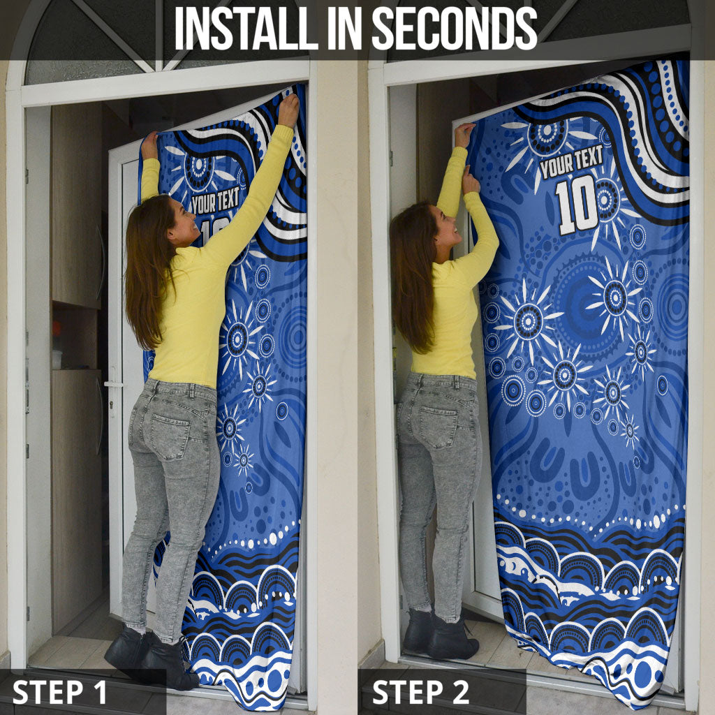 Personalized North Melbourne Kangaroos Footy Mascot Door Cover Aboriginal Dot Art - Dreamtime Football Mascot