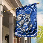 Personalized North Melbourne Kangaroos Footy Mascot Garden Flag Aboriginal Dot Art - Dreamtime Football Mascot