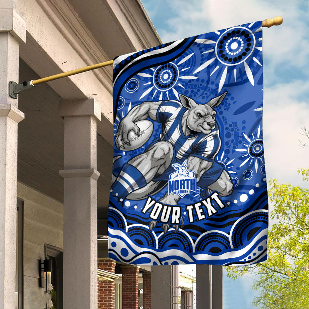 Personalized North Melbourne Kangaroos Footy Mascot Garden Flag Aboriginal Dot Art - Dreamtime Football Mascot