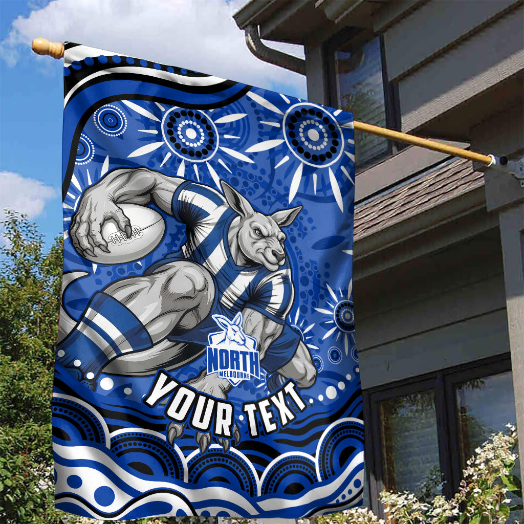 Personalized North Melbourne Kangaroos Footy Mascot Garden Flag Aboriginal Dot Art - Dreamtime Football Mascot