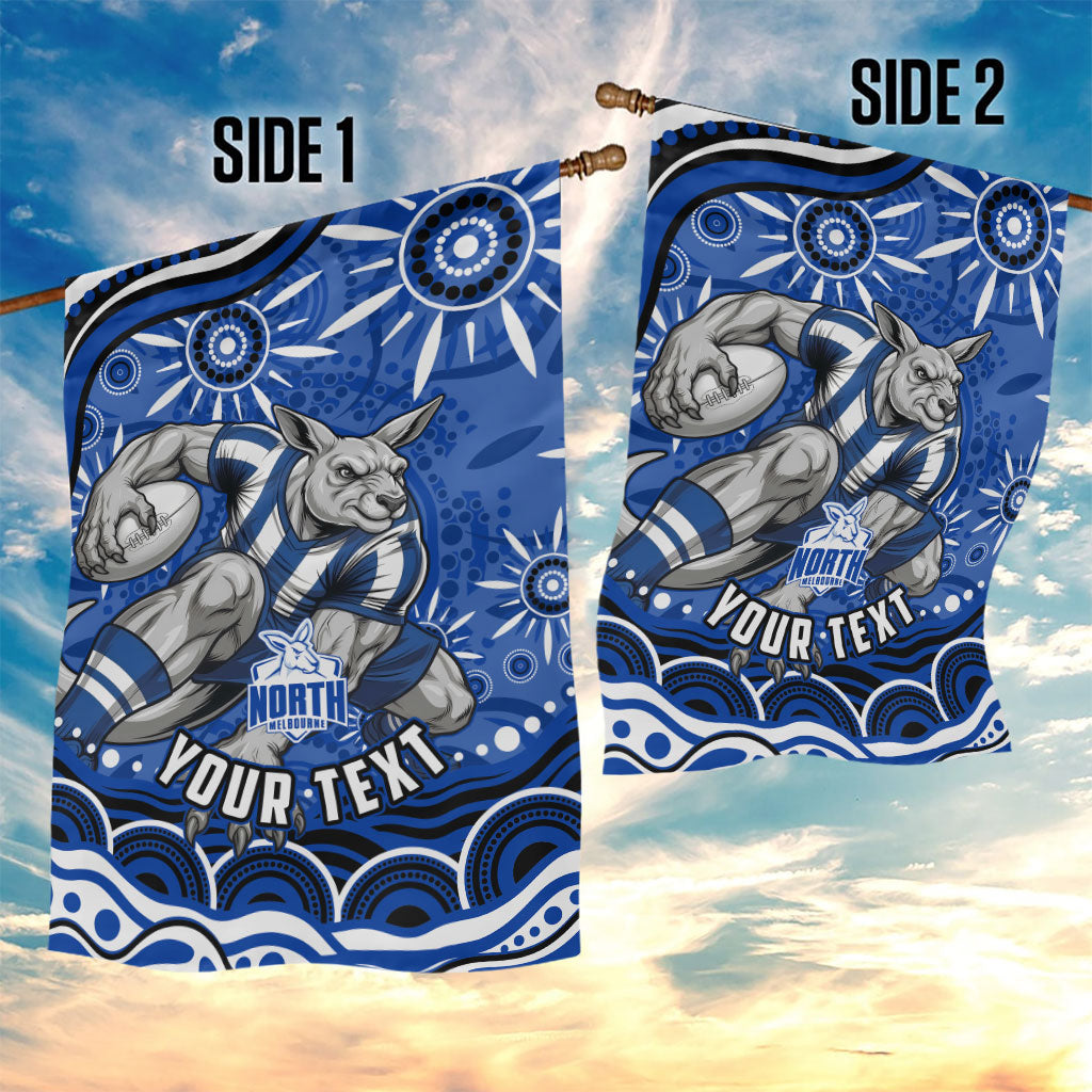 Personalized North Melbourne Kangaroos Footy Mascot Garden Flag Aboriginal Dot Art - Dreamtime Football Mascot