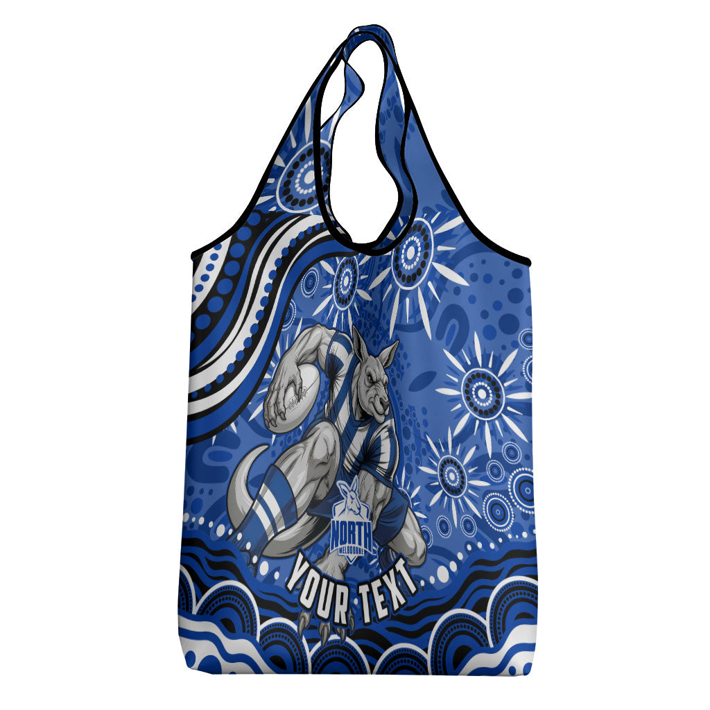 Personalized North Melbourne Kangaroos Footy Mascot Grocery Bag Aboriginal Dot Art - Dreamtime Football Mascot