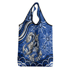 Personalized North Melbourne Kangaroos Footy Mascot Grocery Bag Aboriginal Dot Art - Dreamtime Football Mascot