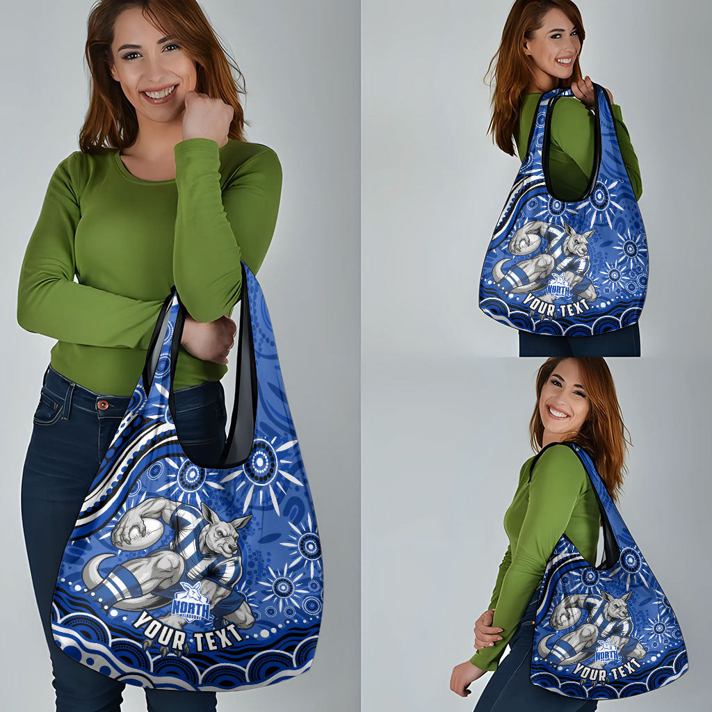 Personalized North Melbourne Kangaroos Footy Mascot Grocery Bag Aboriginal Dot Art - Dreamtime Football Mascot