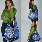 Personalized North Melbourne Kangaroos Footy Mascot Grocery Bag Aboriginal Dot Art - Dreamtime Football Mascot
