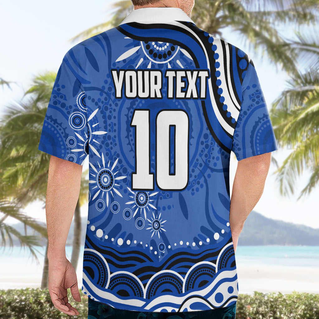 Personalized North Melbourne Kangaroos Footy Mascot Hawaiian Shirt Aboriginal Dot Art - Dreamtime Football Mascot
