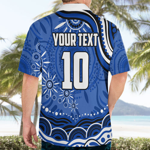 Personalized North Melbourne Kangaroos Footy Mascot Hawaiian Shirt Aboriginal Dot Art - Dreamtime Football Mascot
