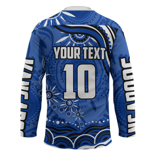 Personalized North Melbourne Kangaroos Footy Mascot Hockey Jersey Aboriginal Dot Art - Dreamtime Football Mascot