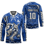 Personalized North Melbourne Kangaroos Footy Mascot Hockey Jersey Aboriginal Dot Art - Dreamtime Football Mascot