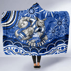 Personalized North Melbourne Kangaroos Footy Mascot Hooded Blanket Aboriginal Dot Art - Dreamtime Football Mascot