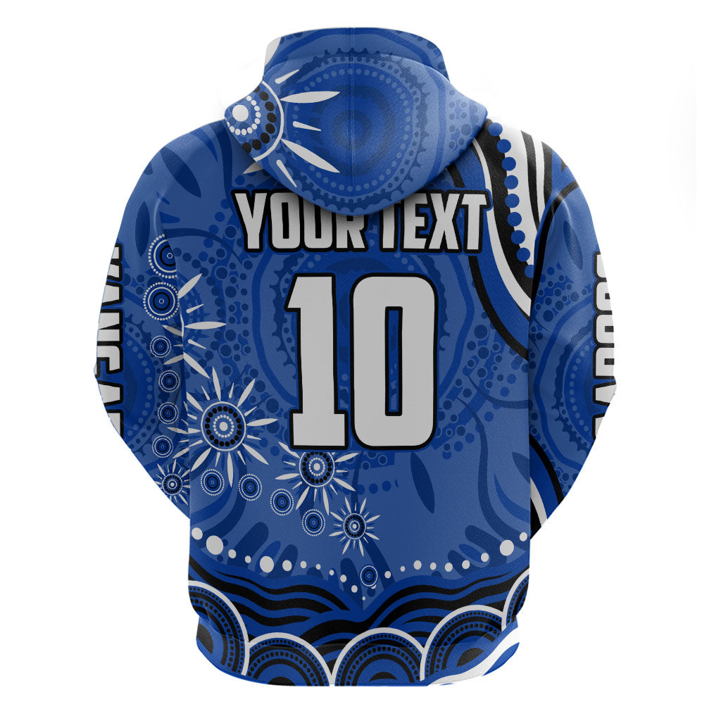 Personalized North Melbourne Kangaroos Footy Mascot Hoodie Aboriginal Dot Art - Dreamtime Football Mascot