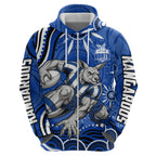 Personalized North Melbourne Kangaroos Footy Mascot Hoodie Aboriginal Dot Art - Dreamtime Football Mascot
