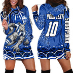 Personalized North Melbourne Kangaroos Footy Mascot Hoodie Dress Aboriginal Dot Art - Dreamtime Football Mascot