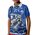 Personalized North Melbourne Kangaroos Footy Mascot Kid Polo Shirt Aboriginal Dot Art - Dreamtime Football Mascot