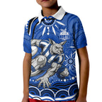Personalized North Melbourne Kangaroos Footy Mascot Kid Polo Shirt Aboriginal Dot Art - Dreamtime Football Mascot