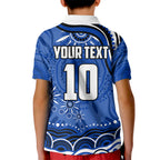 Personalized North Melbourne Kangaroos Footy Mascot Kid Polo Shirt Aboriginal Dot Art - Dreamtime Football Mascot