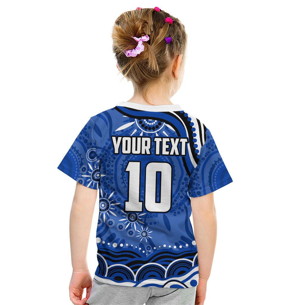 Personalized North Melbourne Kangaroos Footy Mascot Kid T Shirt Aboriginal Dot Art - Dreamtime Football Mascot