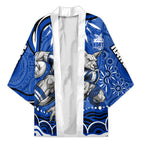 Personalized North Melbourne Kangaroos Footy Mascot Kimono Aboriginal Dot Art - Dreamtime Football Mascot