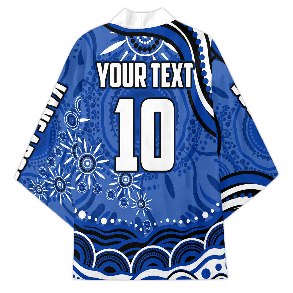 Personalized North Melbourne Kangaroos Footy Mascot Kimono Aboriginal Dot Art - Dreamtime Football Mascot