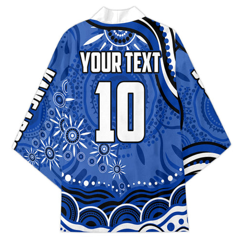 Personalized North Melbourne Kangaroos Footy Mascot Kimono Aboriginal Dot Art - Dreamtime Football Mascot