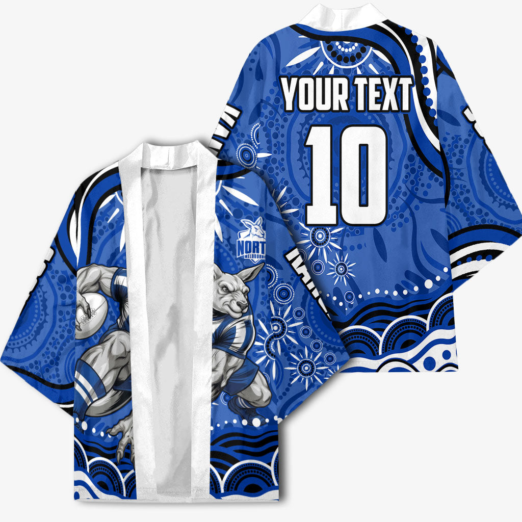 Personalized North Melbourne Kangaroos Footy Mascot Kimono Aboriginal Dot Art - Dreamtime Football Mascot