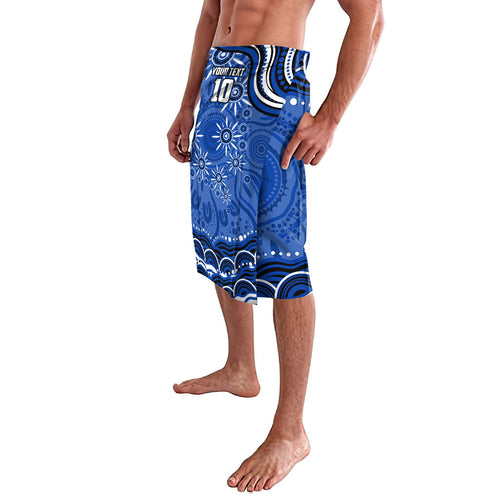 Personalized North Melbourne Kangaroos Footy Mascot Lavalava Aboriginal Dot Art - Dreamtime Football Mascot