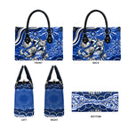 Personalized North Melbourne Kangaroos Footy Mascot Leather Bag Aboriginal Dot Art - Dreamtime Football Mascot