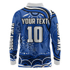 Personalized North Melbourne Kangaroos Footy Mascot Long Sleeve Polo Shirt Aboriginal Dot Art - Dreamtime Football Mascot