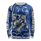 Personalized North Melbourne Kangaroos Footy Mascot Long Sleeve Shirt Aboriginal Dot Art - Dreamtime Football Mascot
