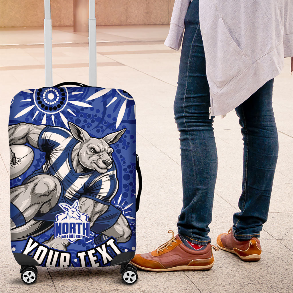 Personalized North Melbourne Kangaroos Footy Mascot Luggage Cover Aboriginal Dot Art - Dreamtime Football Mascot