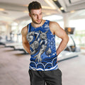 Personalized North Melbourne Kangaroos Footy Mascot Men Tank Top Aboriginal Dot Art - Dreamtime Football Mascot