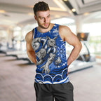 Personalized North Melbourne Kangaroos Footy Mascot Men Tank Top Aboriginal Dot Art - Dreamtime Football Mascot