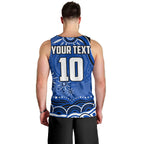 Personalized North Melbourne Kangaroos Footy Mascot Men Tank Top Aboriginal Dot Art - Dreamtime Football Mascot