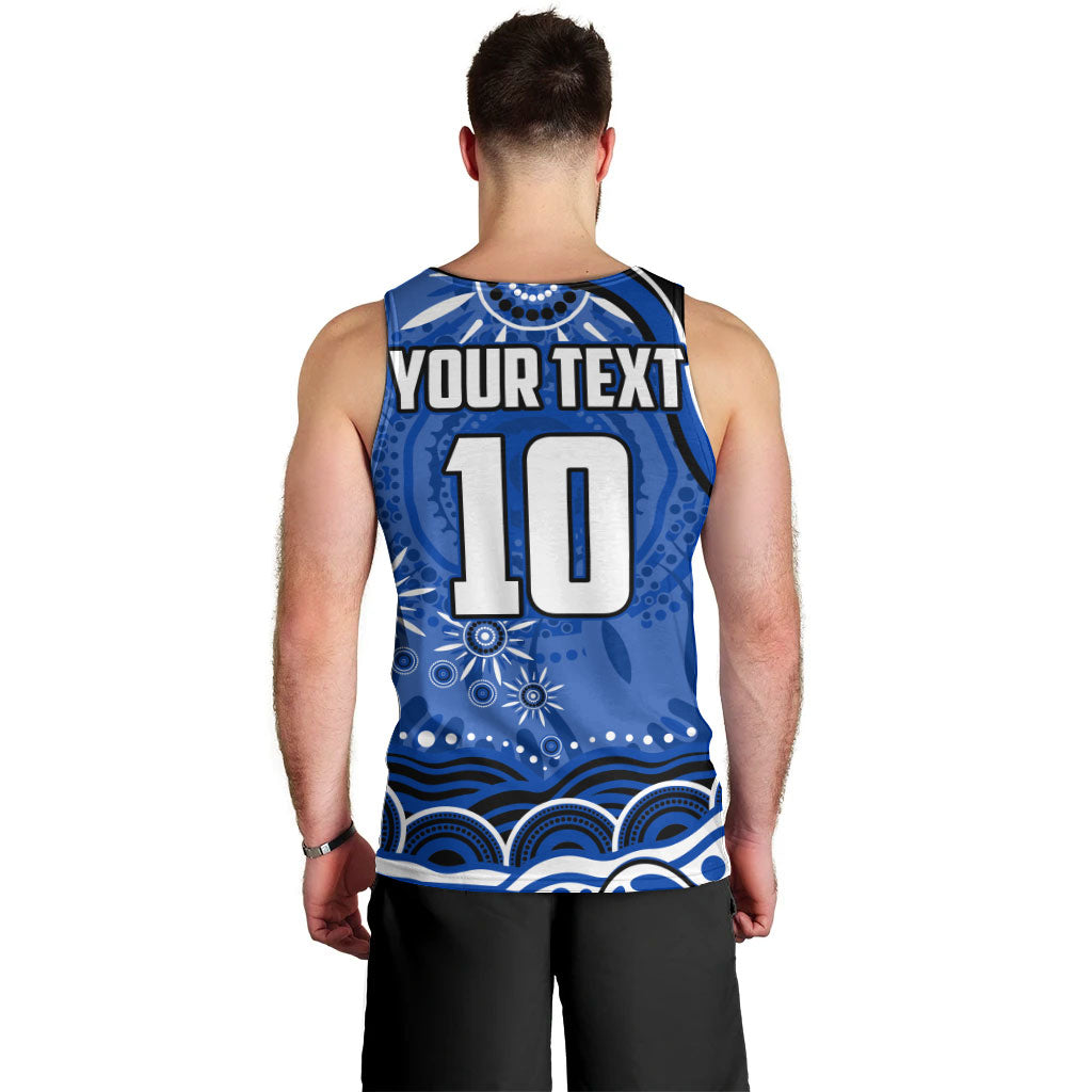 Personalized North Melbourne Kangaroos Footy Mascot Men Tank Top Aboriginal Dot Art - Dreamtime Football Mascot