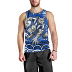 Personalized North Melbourne Kangaroos Footy Mascot Men Tank Top Aboriginal Dot Art - Dreamtime Football Mascot