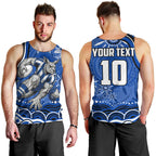 Personalized North Melbourne Kangaroos Footy Mascot Men Tank Top Aboriginal Dot Art - Dreamtime Football Mascot