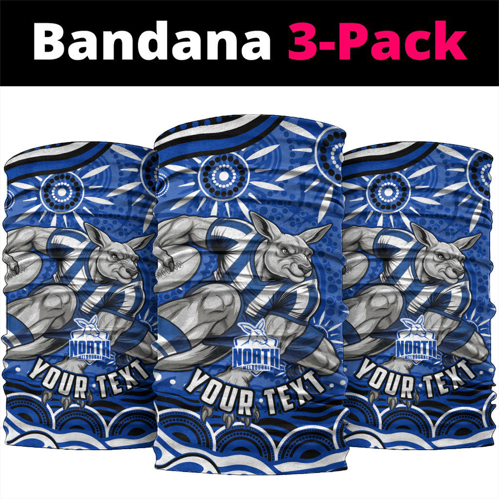 Personalized North Melbourne Kangaroos Footy Mascot Neck Gaiter Aboriginal Dot Art - Dreamtime Football Mascot