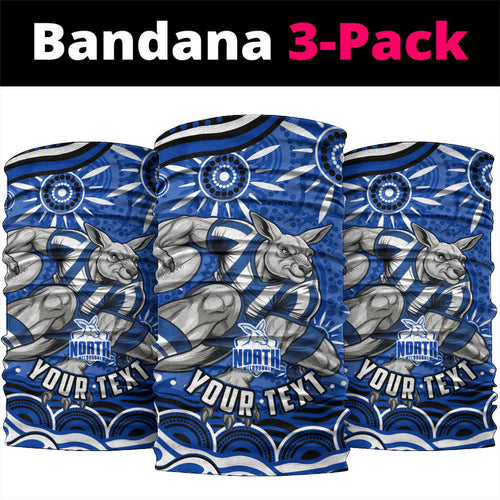 Personalized North Melbourne Kangaroos Footy Mascot Neck Gaiter Aboriginal Dot Art - Dreamtime Football Mascot