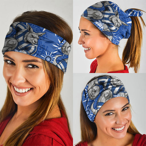 Personalized North Melbourne Kangaroos Footy Mascot Neck Gaiter Aboriginal Dot Art - Dreamtime Football Mascot