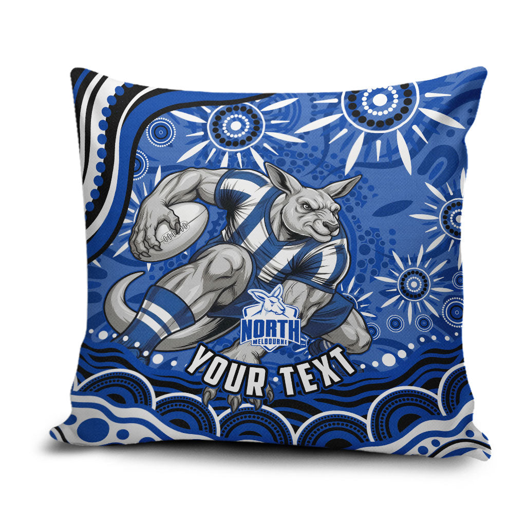 Personalized North Melbourne Kangaroos Footy Mascot Pillow Cover Aboriginal Dot Art - Dreamtime Football Mascot