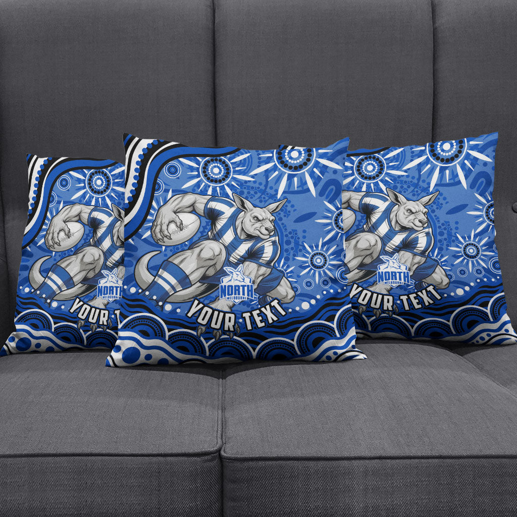 Personalized North Melbourne Kangaroos Footy Mascot Pillow Cover Aboriginal Dot Art - Dreamtime Football Mascot