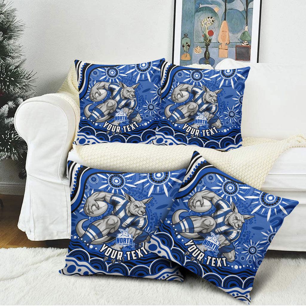 Personalized North Melbourne Kangaroos Footy Mascot Pillow Cover Aboriginal Dot Art - Dreamtime Football Mascot