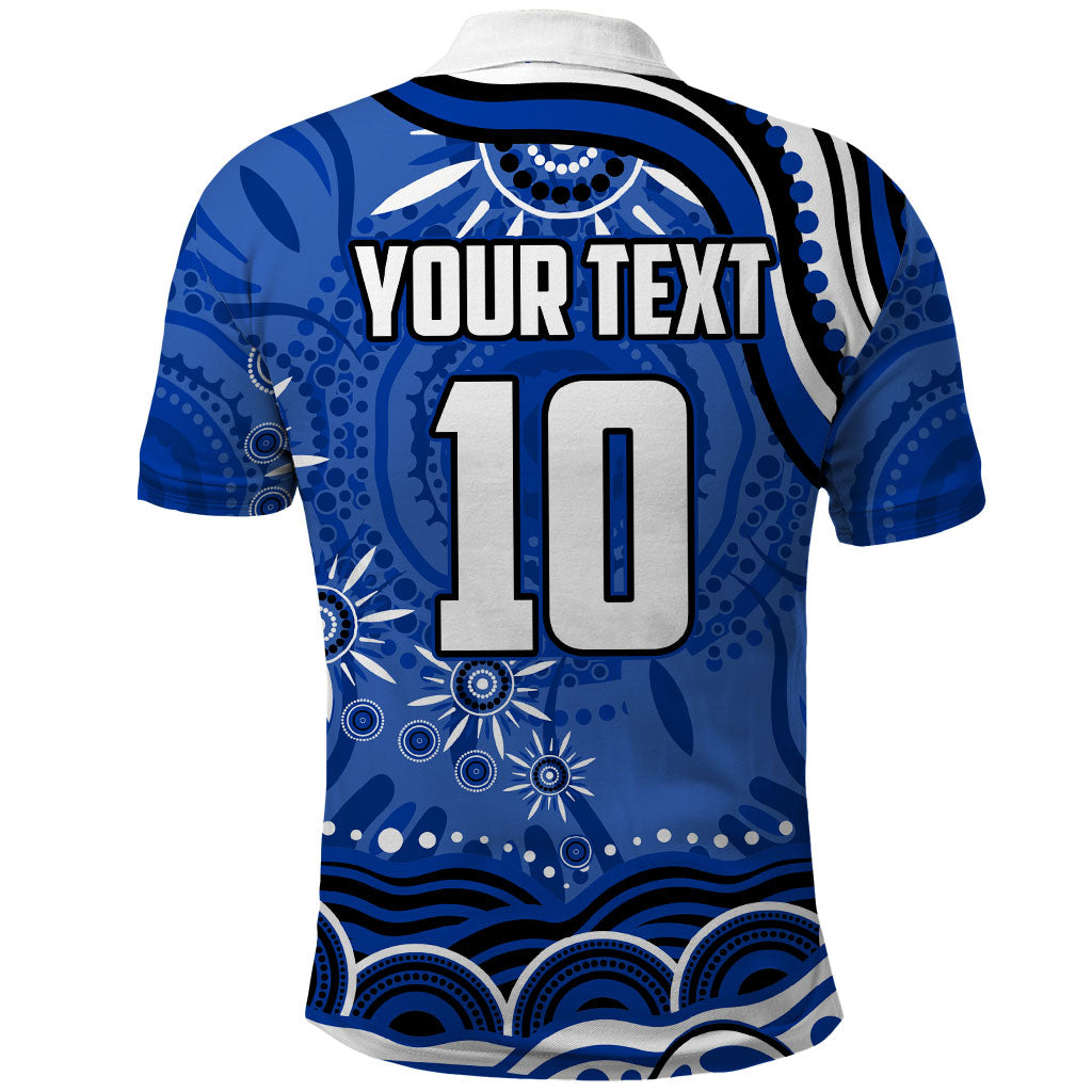 Personalized North Melbourne Kangaroos Footy Mascot Polo Shirt Aboriginal Dot Art - Dreamtime Football Mascot