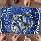 Personalized North Melbourne Kangaroos Footy Mascot Puzzle Aboriginal Dot Art - Dreamtime Football Mascot