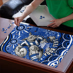 Personalized North Melbourne Kangaroos Footy Mascot Puzzle Aboriginal Dot Art - Dreamtime Football Mascot
