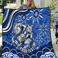 Personalized North Melbourne Kangaroos Footy Mascot Quilt Aboriginal Dot Art - Dreamtime Football Mascot