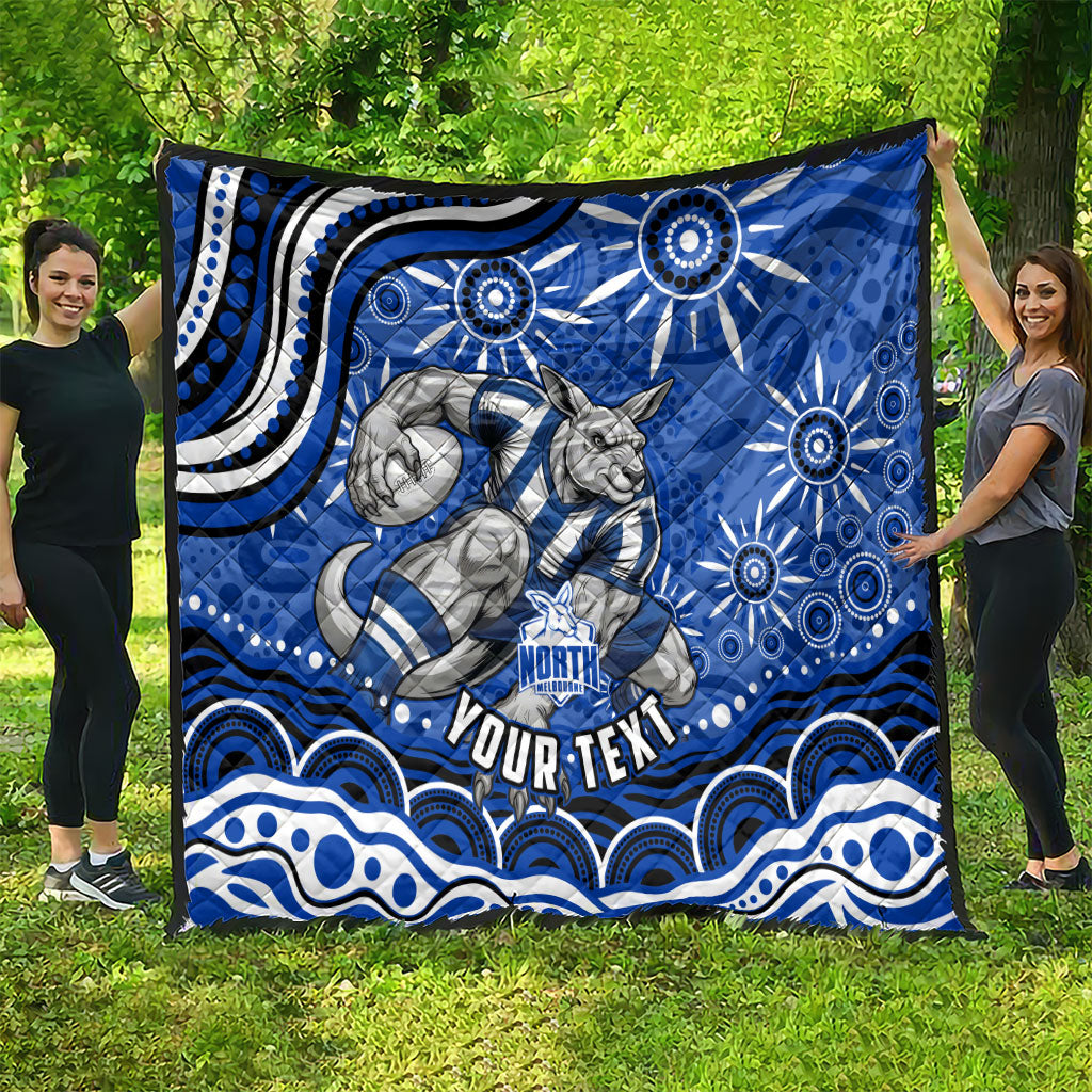 Personalized North Melbourne Kangaroos Footy Mascot Quilt Aboriginal Dot Art - Dreamtime Football Mascot